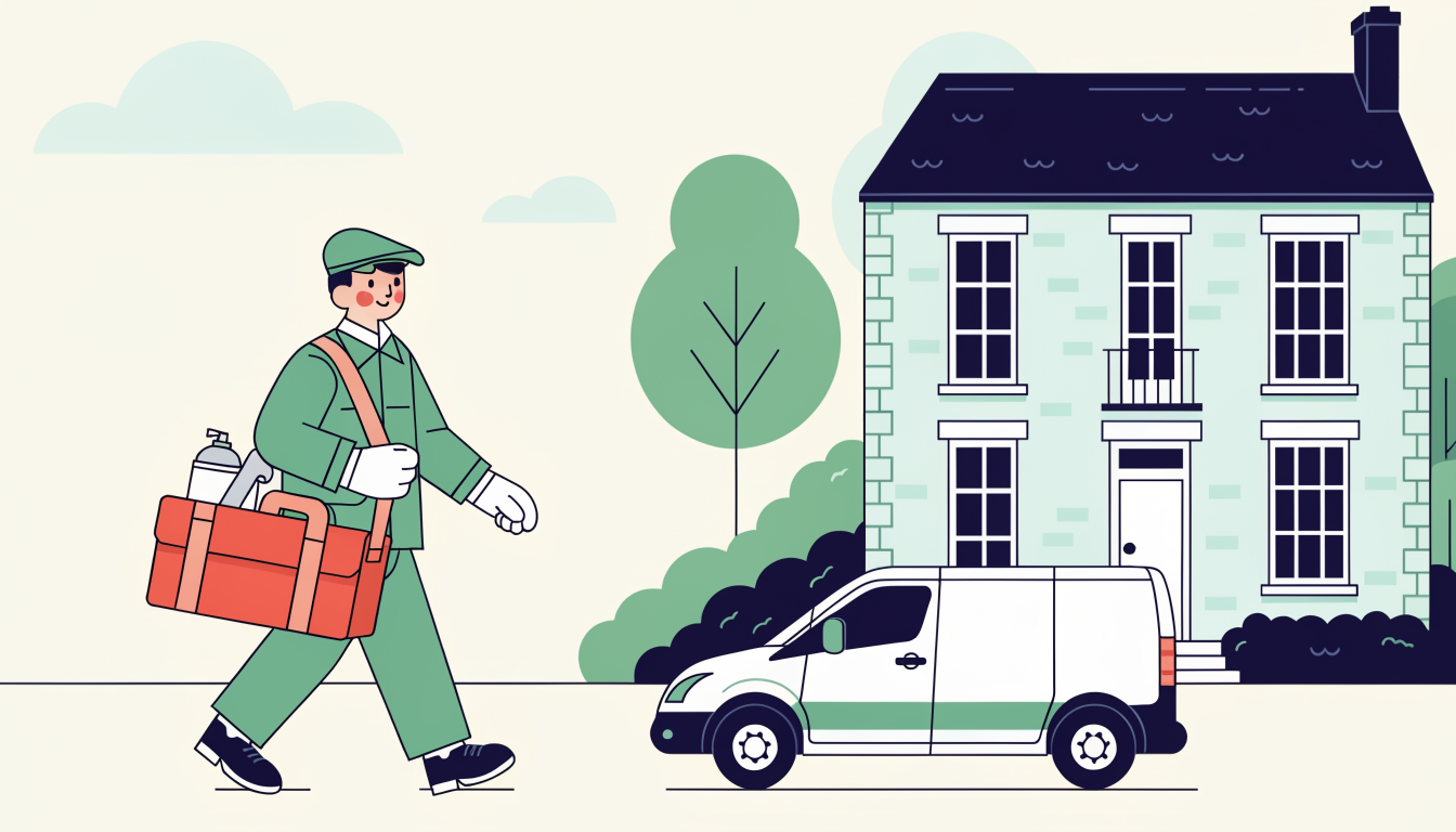 Carlisle Pest Control technician arriving at a customer's home with tools and van